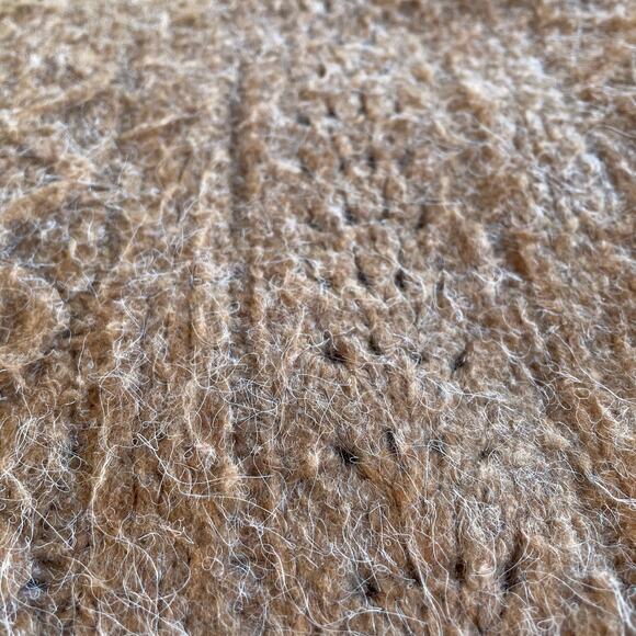 🔥Express Cable Knit Fuzzy Soft Pullover Sweater Bohemian Earthy Brown Size S - Picture 12 of 15